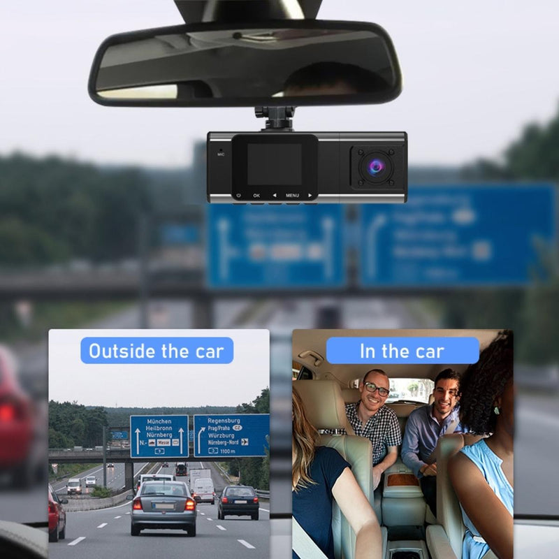 3 Cameras Smart Dash Cam Car DVR - With Rear Camera and GPS Antenna - No SD Card -