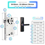 Smart Door Lock - 50-50mm (22x180mm) - Bronze -