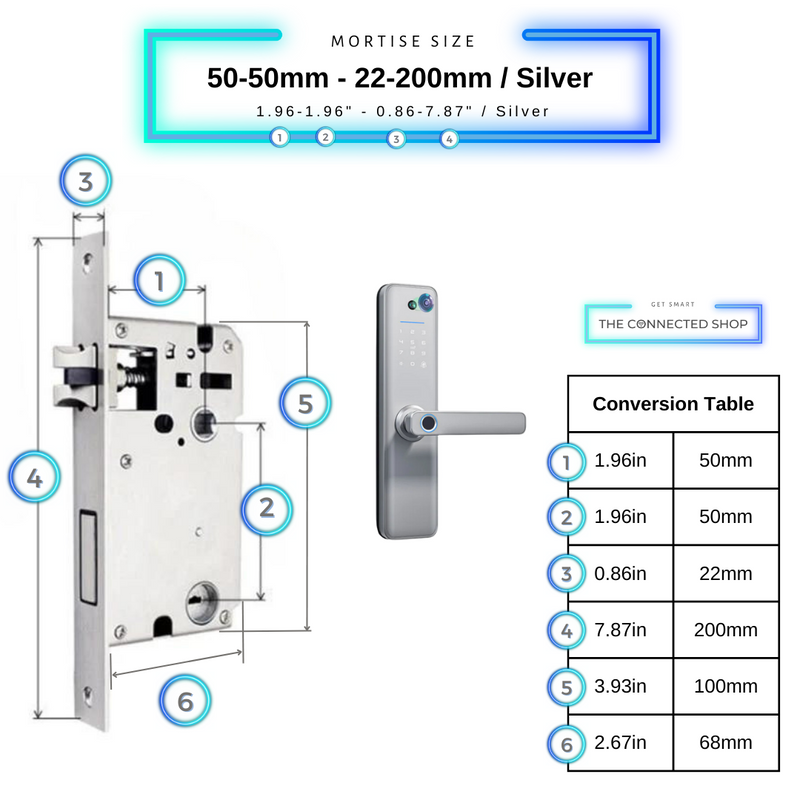 Universal Smart Door Lock Camera - 50-50mm (22x200mm) - Silver -