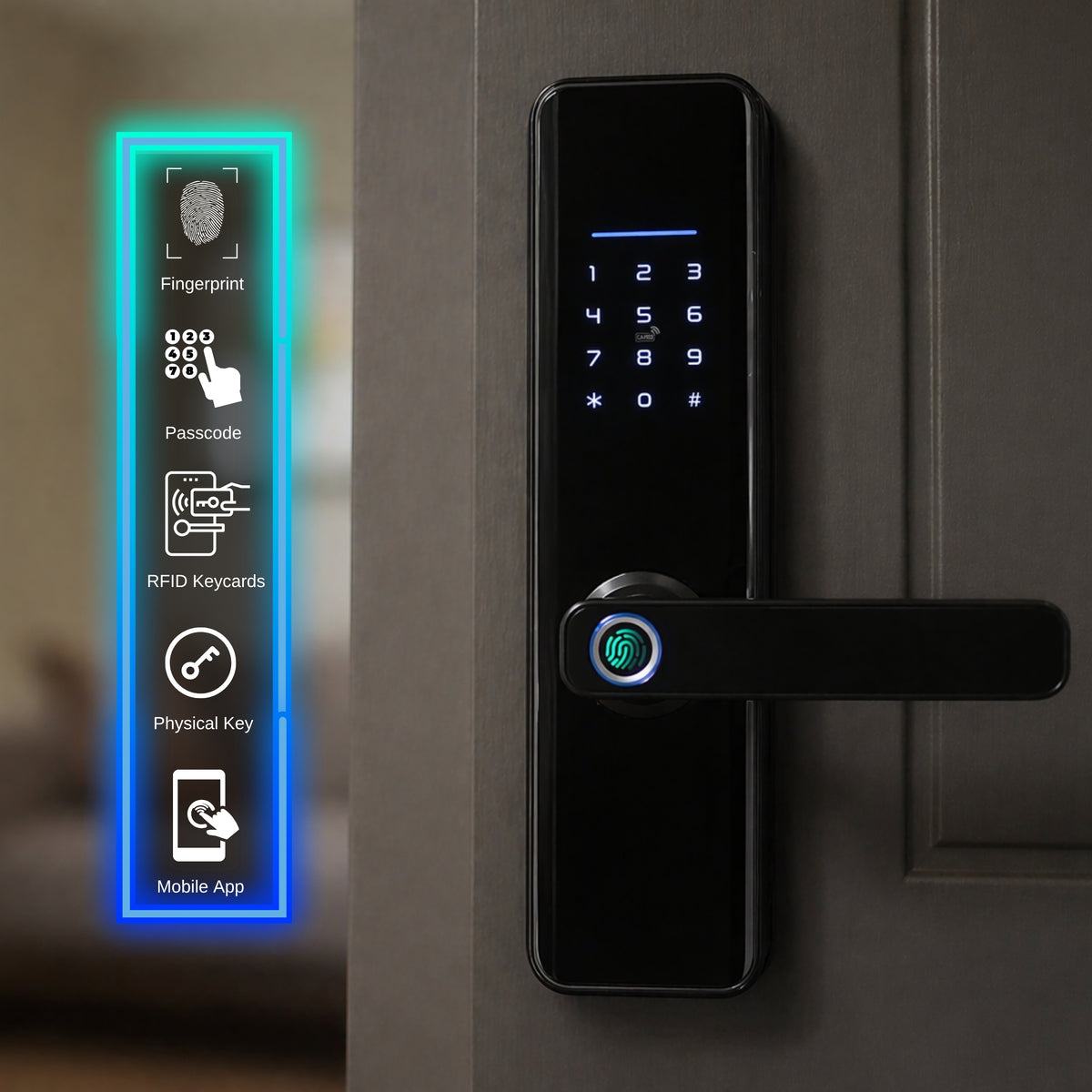 smart door lock max black 