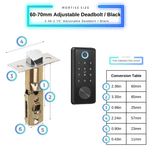 Deadbolt Smart Door Lock - Black - 60-70 Adjustable Deadbolt