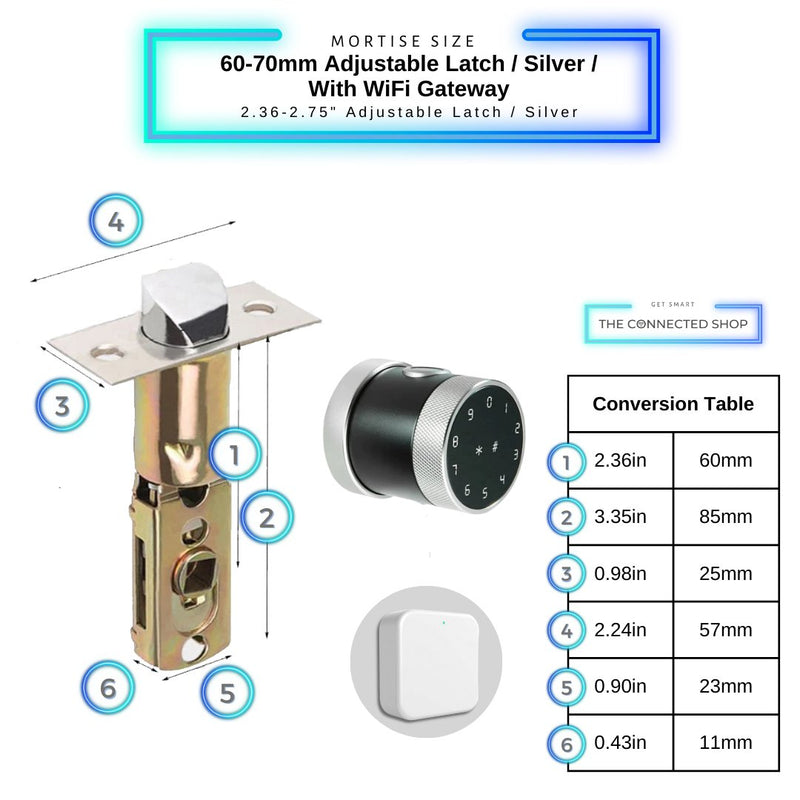 Fingerprint Door Knob - Silver - With WiFi Gateway -