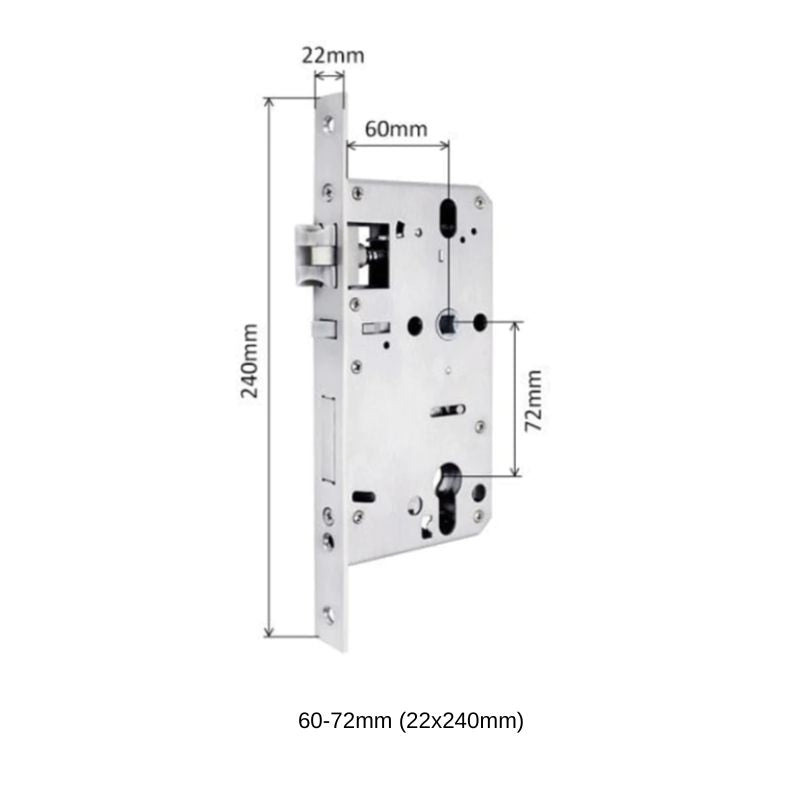 Mortises - 60mm Single Latch - -