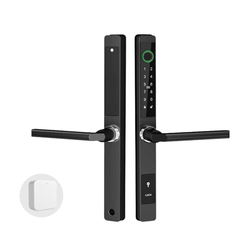 Sliding Door Smart Door Lock - No mortise - Black - With WiFi Gateway