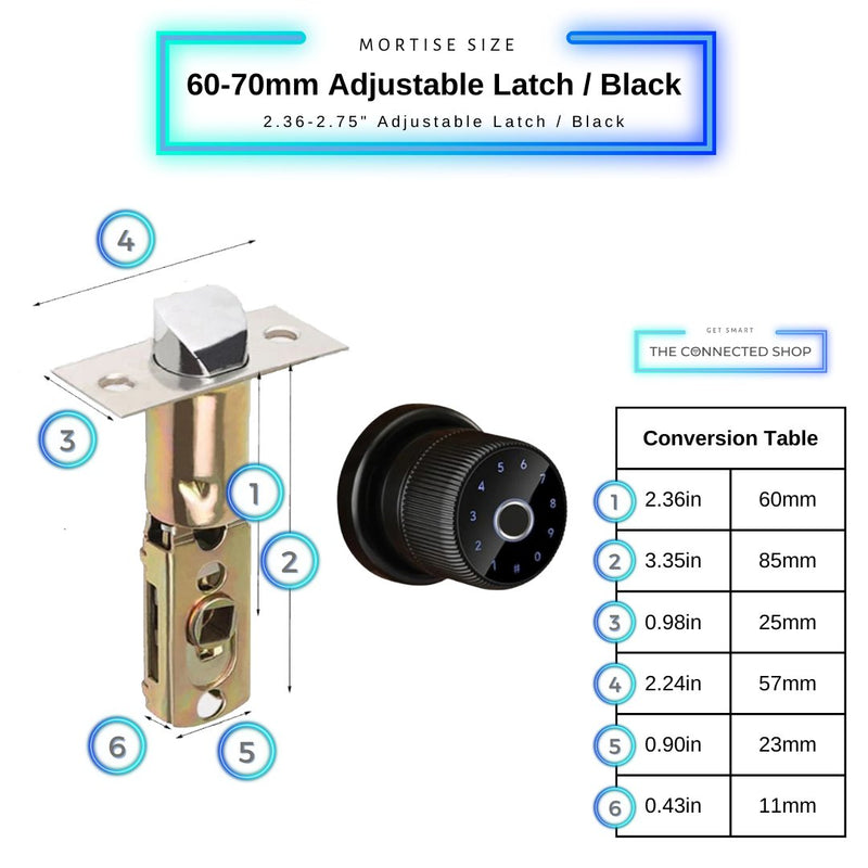 Smart Door Knob Lock - Black - With WiFi Gateway -