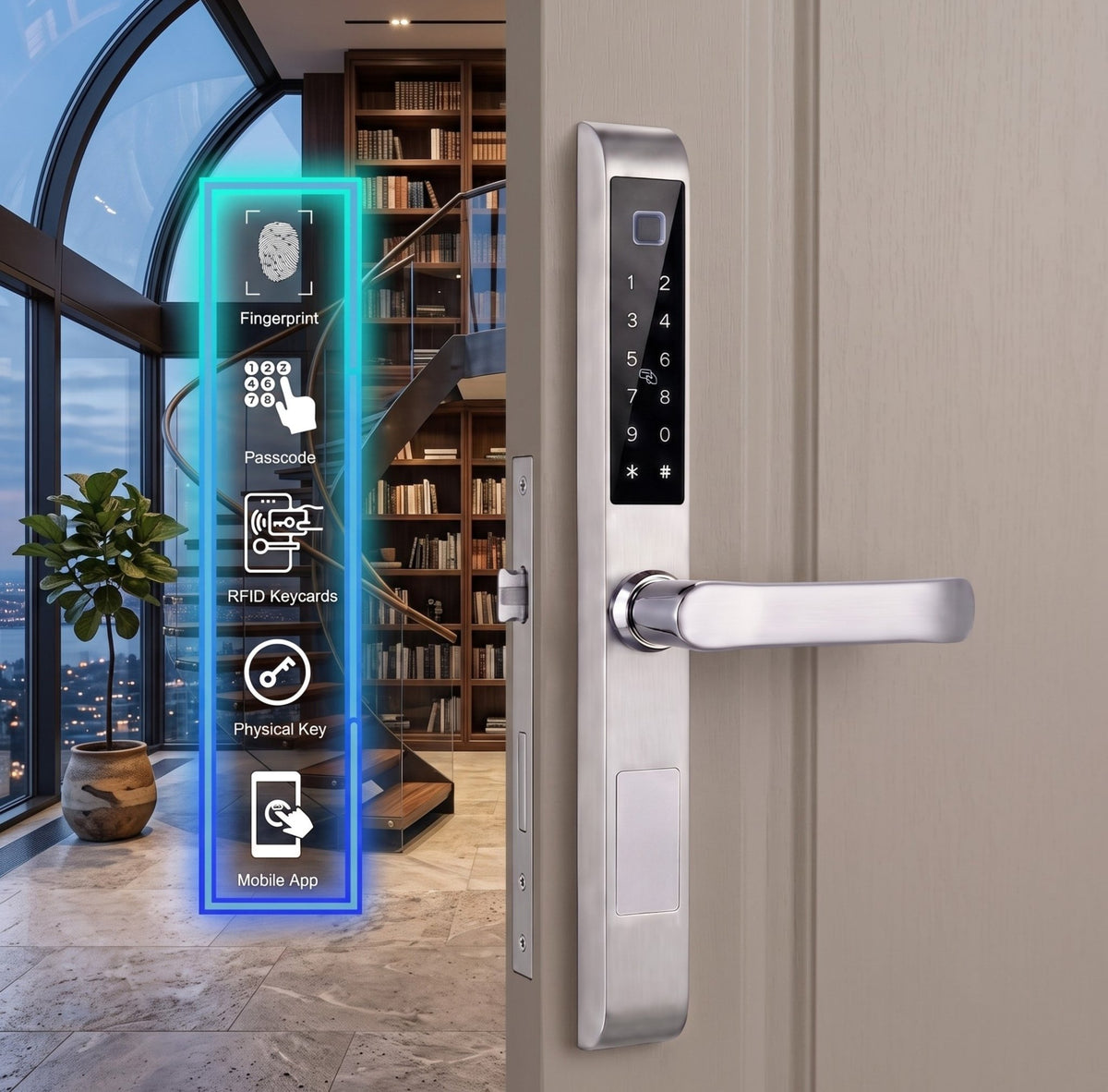 Smart door lock ada silver 1