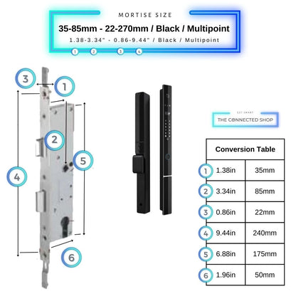 Smart Door Lock Next Gen Plus - Black - 35-85mm (22x270mm) Multipoint 