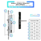 Smart Door Lock Sleek - Black - 28-85mm (22x330mm) Sliding Door Multipoint
