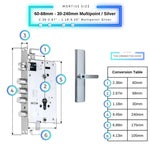 Smart Door Lock Thick - 60-68mm (30x240mm) Multipoint - Silver - No WiFi Gateway