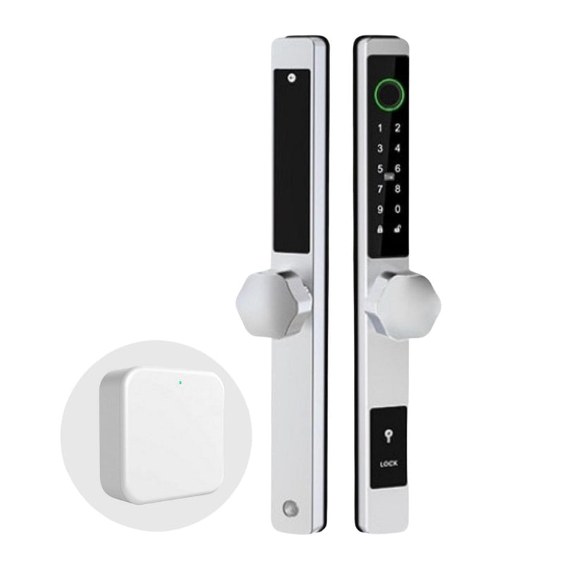 Smart Door Lock Thin - No mortise - Silver - With WiFi Gateway