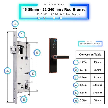Universal Smart Door Lock Camera - 45-85mm (22x240mm) - Red Bronze -