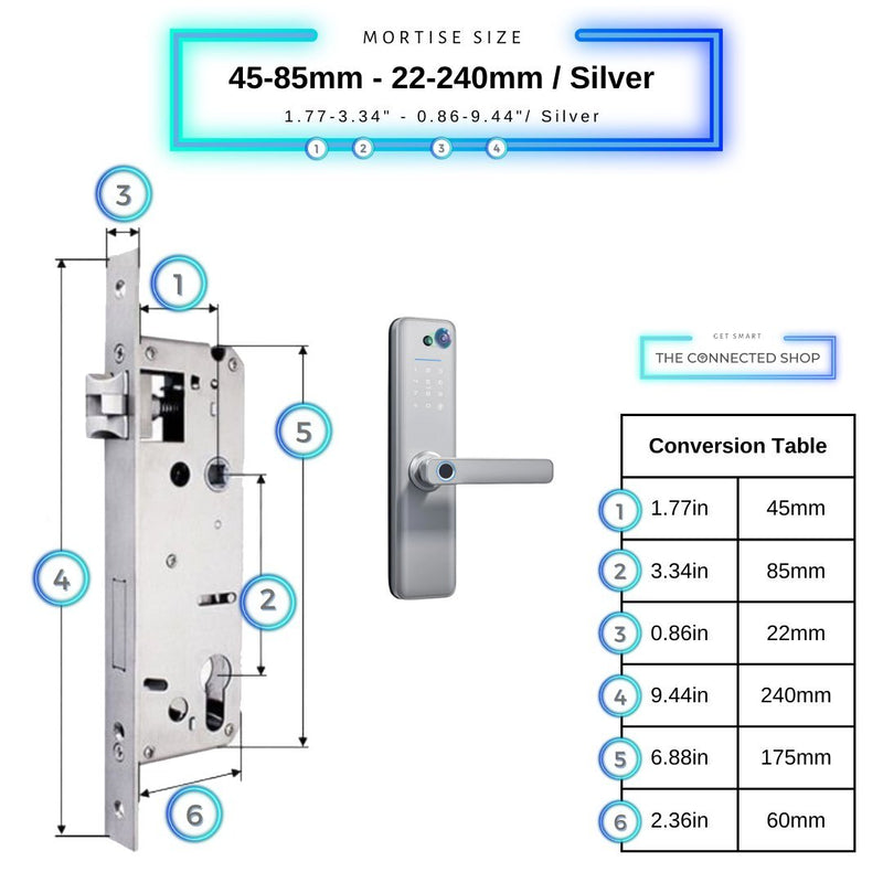 Universal Smart Door Lock Camera - 45-85mm (22x240mm) - Silver -